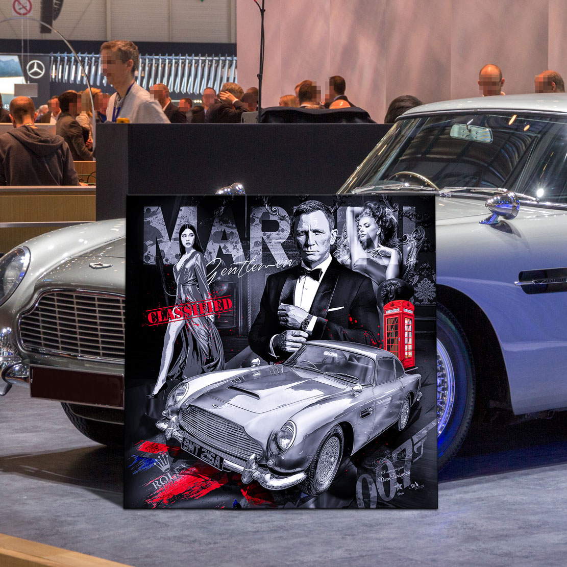 Leinwandbild James Bond Pop Art Black Style