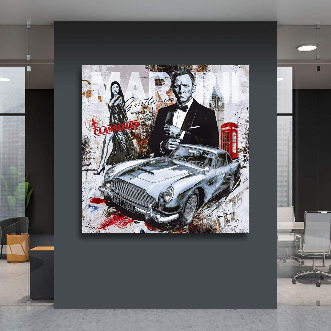 Leinwandbild James Bond Pop Art Cold Style