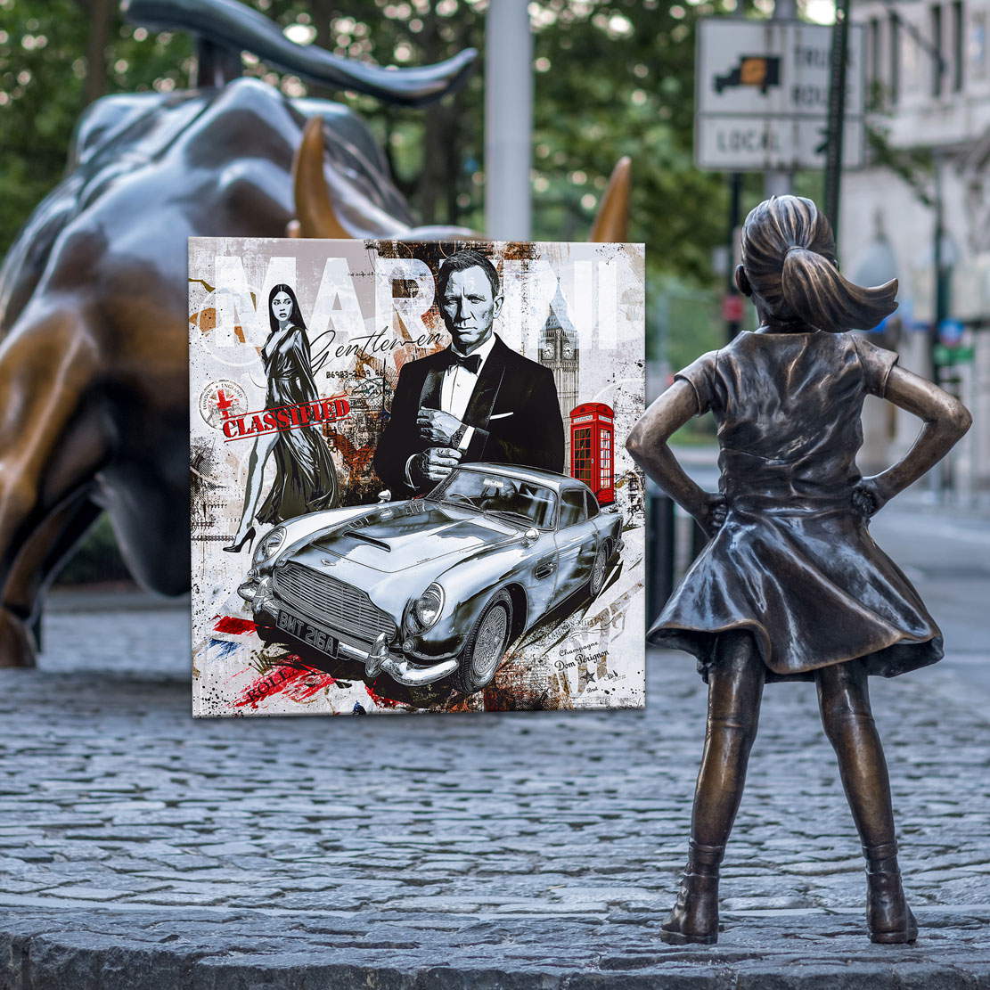 Leinwandbild James Bond Pop Art Cold Style