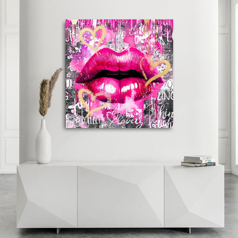 Pop Art Wandbild Sweet Pink Lips