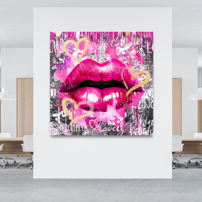 Pop Art Wandbild Sweet Pink Lips