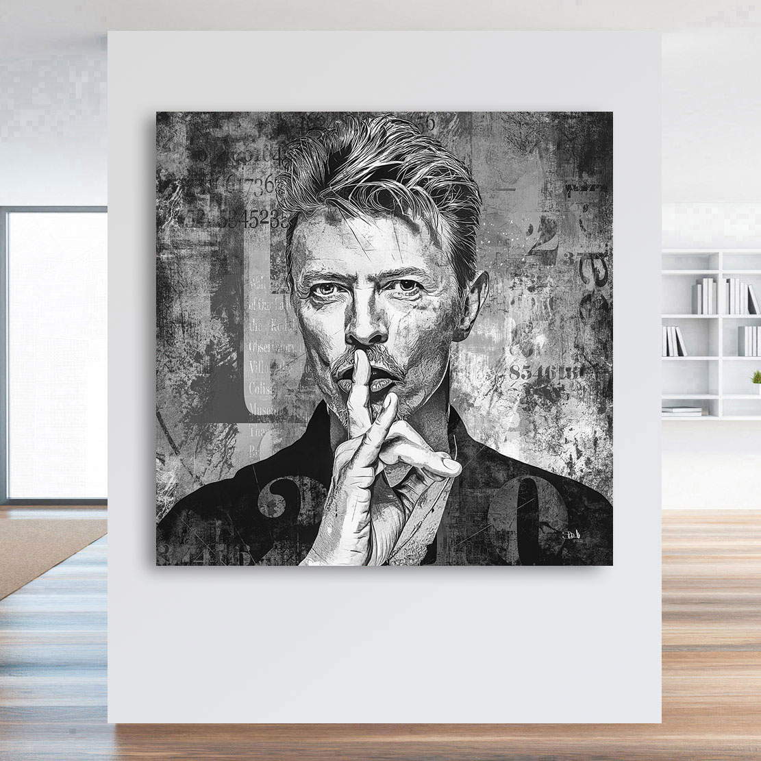 Wandbild Leinwandbild David Bowie Abstrakt Black and White