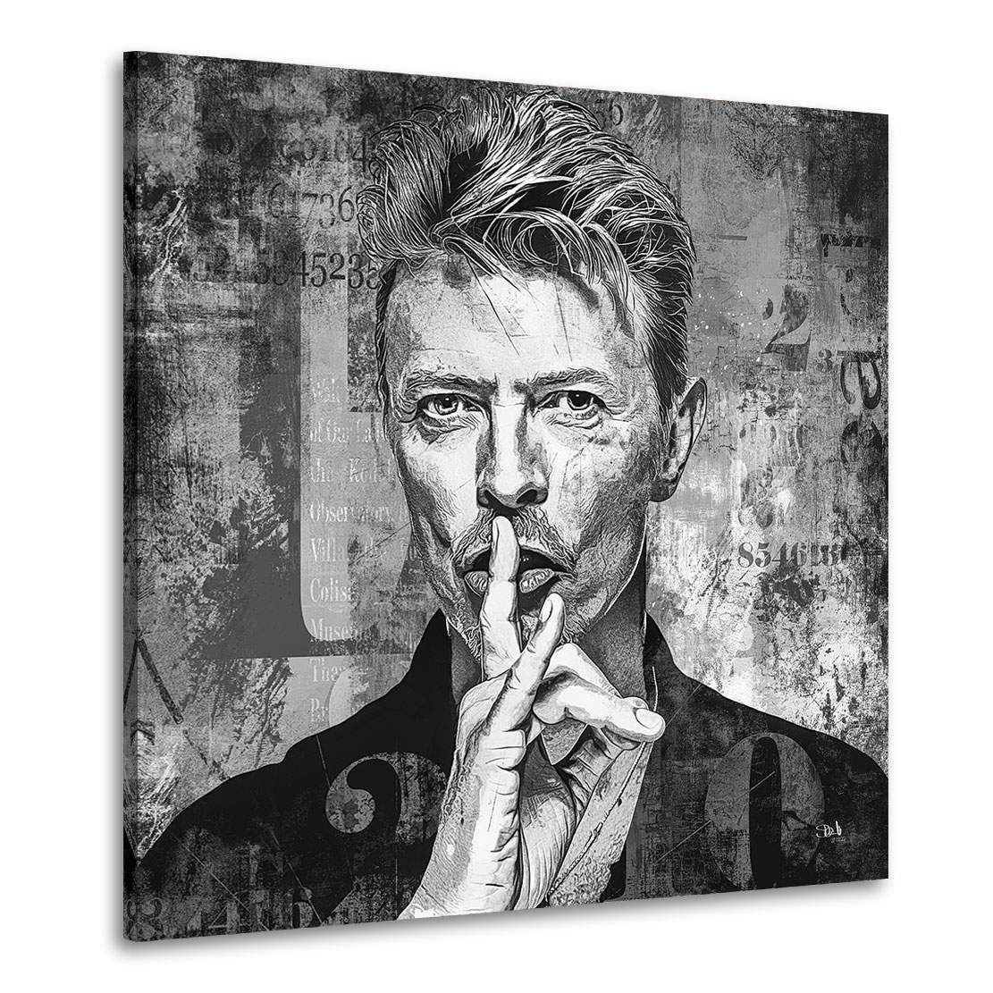 Wandbild Leinwandbild David Bowie Abstrakt Black and White