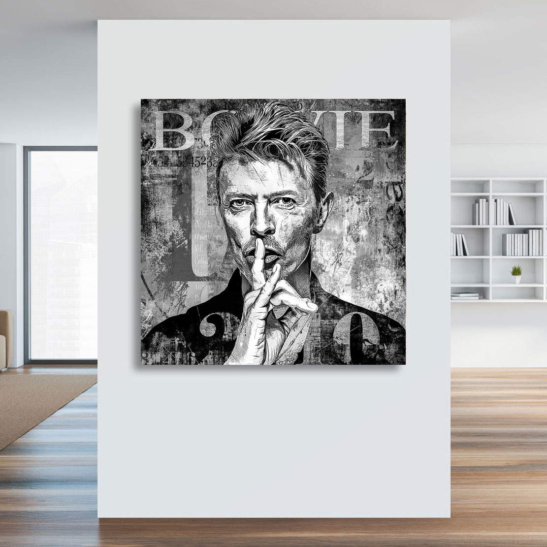 Wandbild Leinwandbild David Bowie Pop Art Black an White