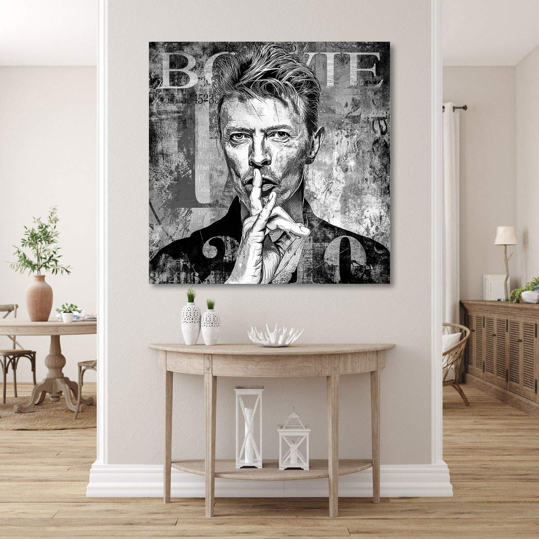Wandbild Leinwandbild David Bowie Pop Art Black an White