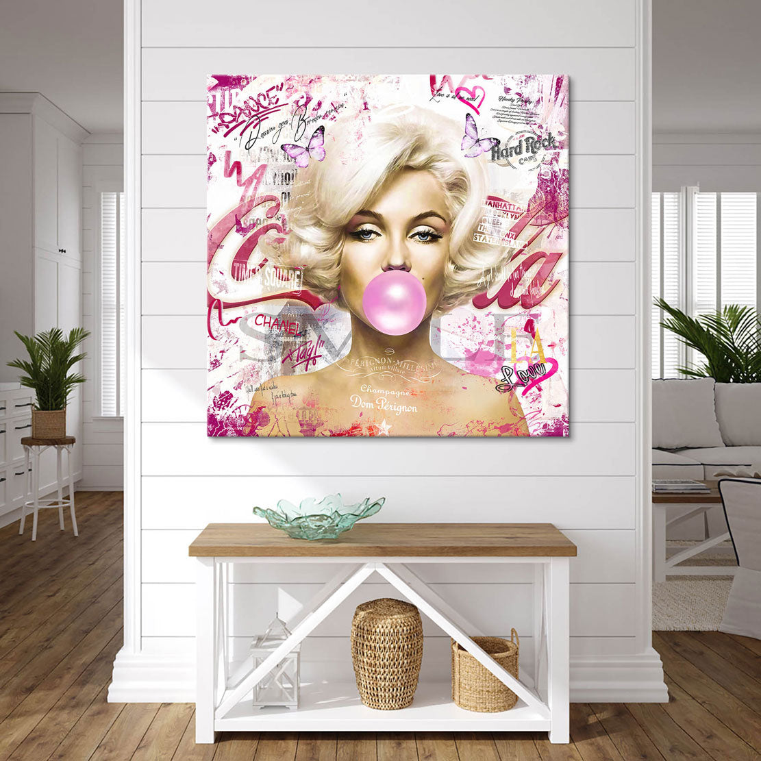 Wandbild Marilyn Monroe Bubble Gum Pop Art