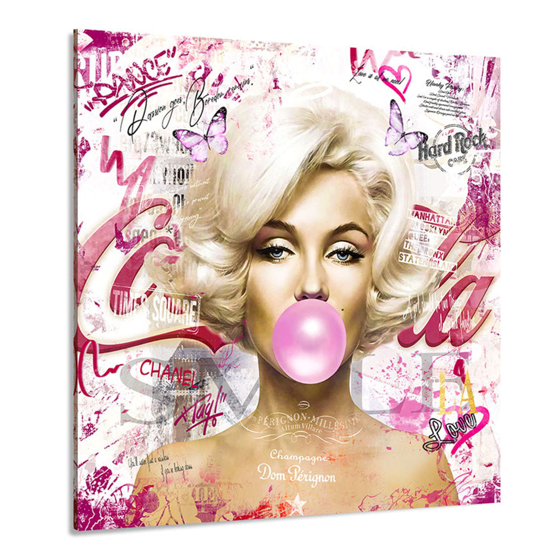 Wandbild Marilyn Monroe Bubble Gum Pop Art