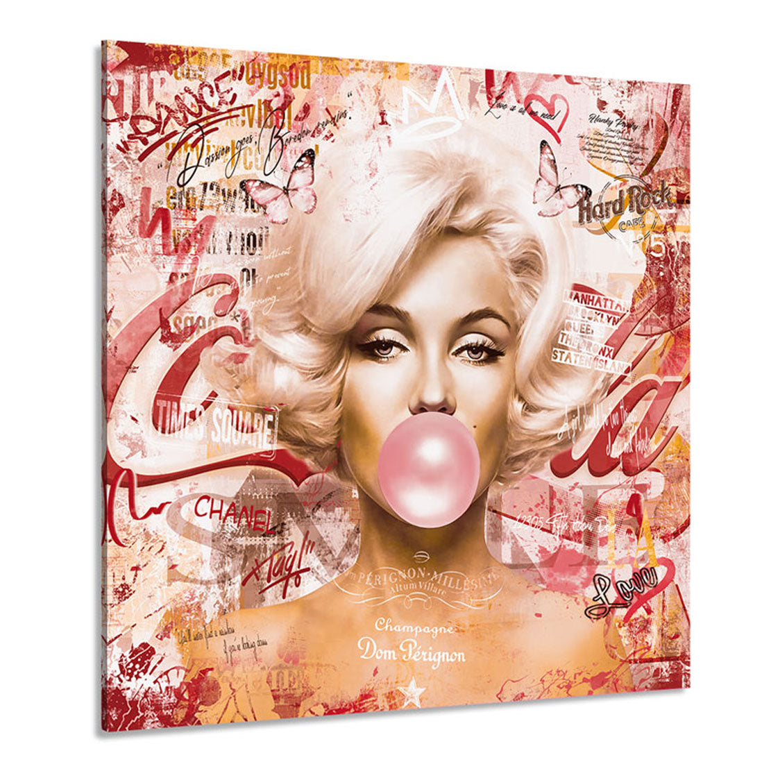 Wandbild Marilyn Monroe Kaugummi Retro Pop Art