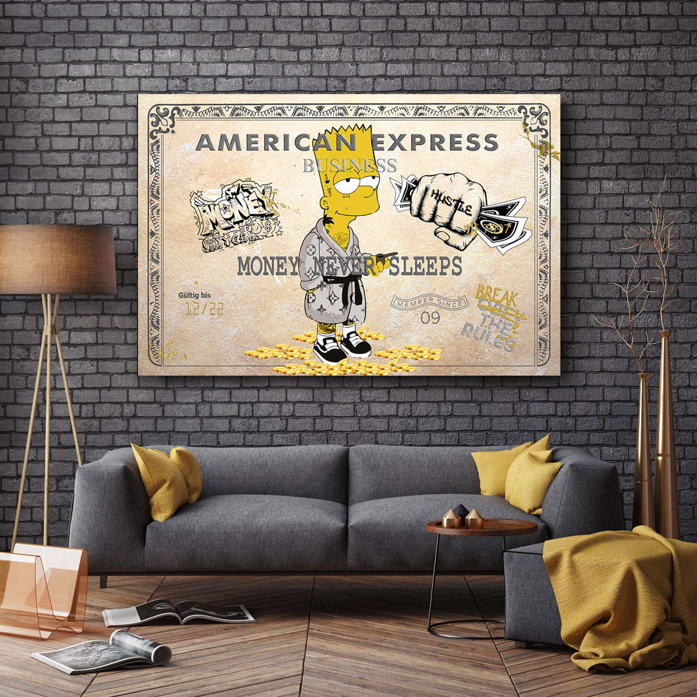 Leinwandbild Amex Bud Pop Art Retro Style