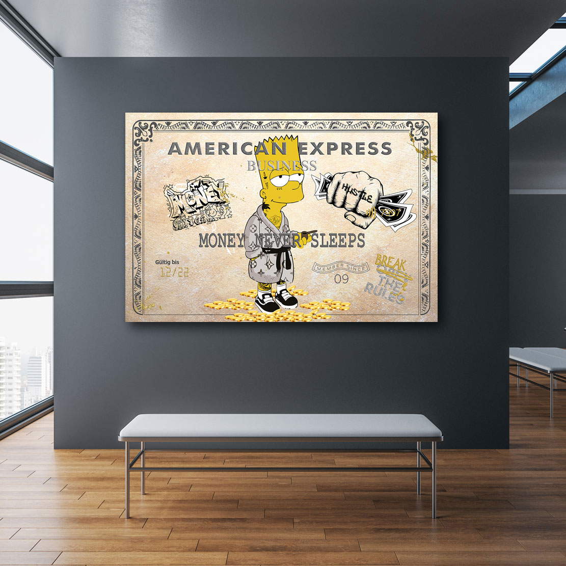 Leinwandbild Amex Bud Pop Art Retro Style