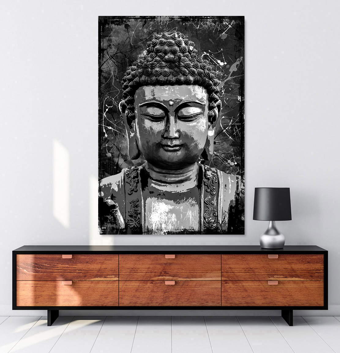 Wandbild Buddha dark style