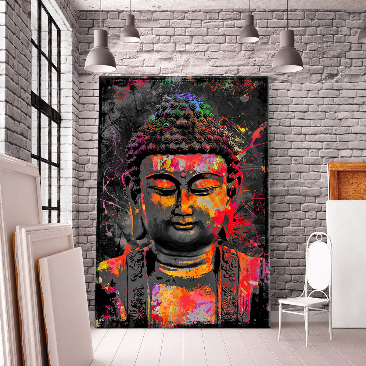 Wandbild Buddha Pop Art