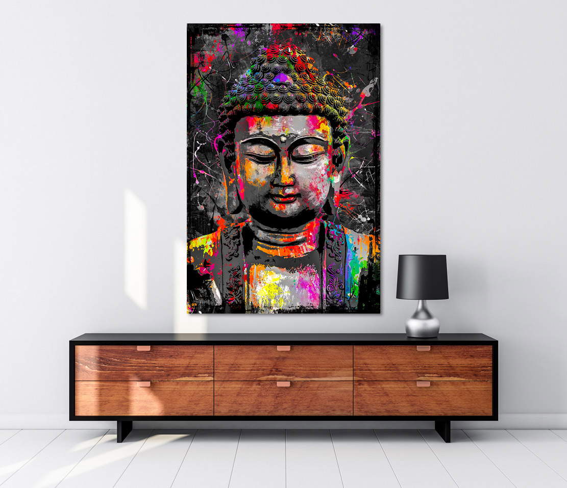 Wandbild Leinwandbild Buddha Color