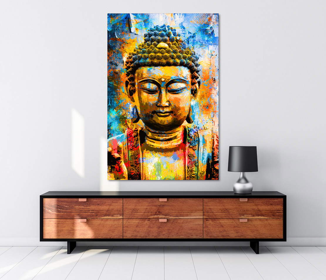Wandbild Buddha Blue Style