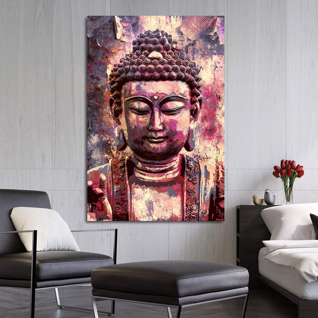 Wandbild Leinwandbild Buddha modern Style