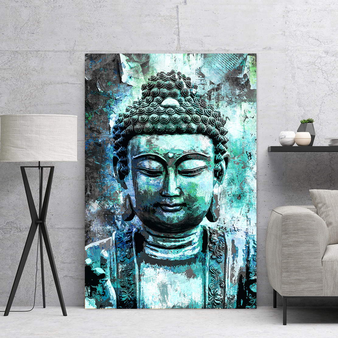 Wandbild Leinwandbild Buddha TÃ¼rkis
