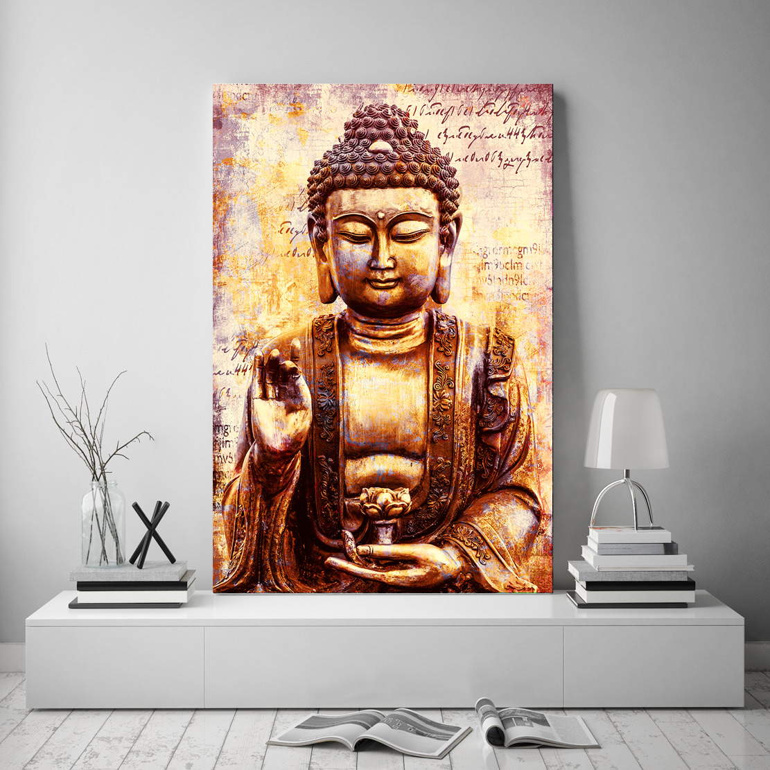 Wandbild Buddha Feng Shui Vintage