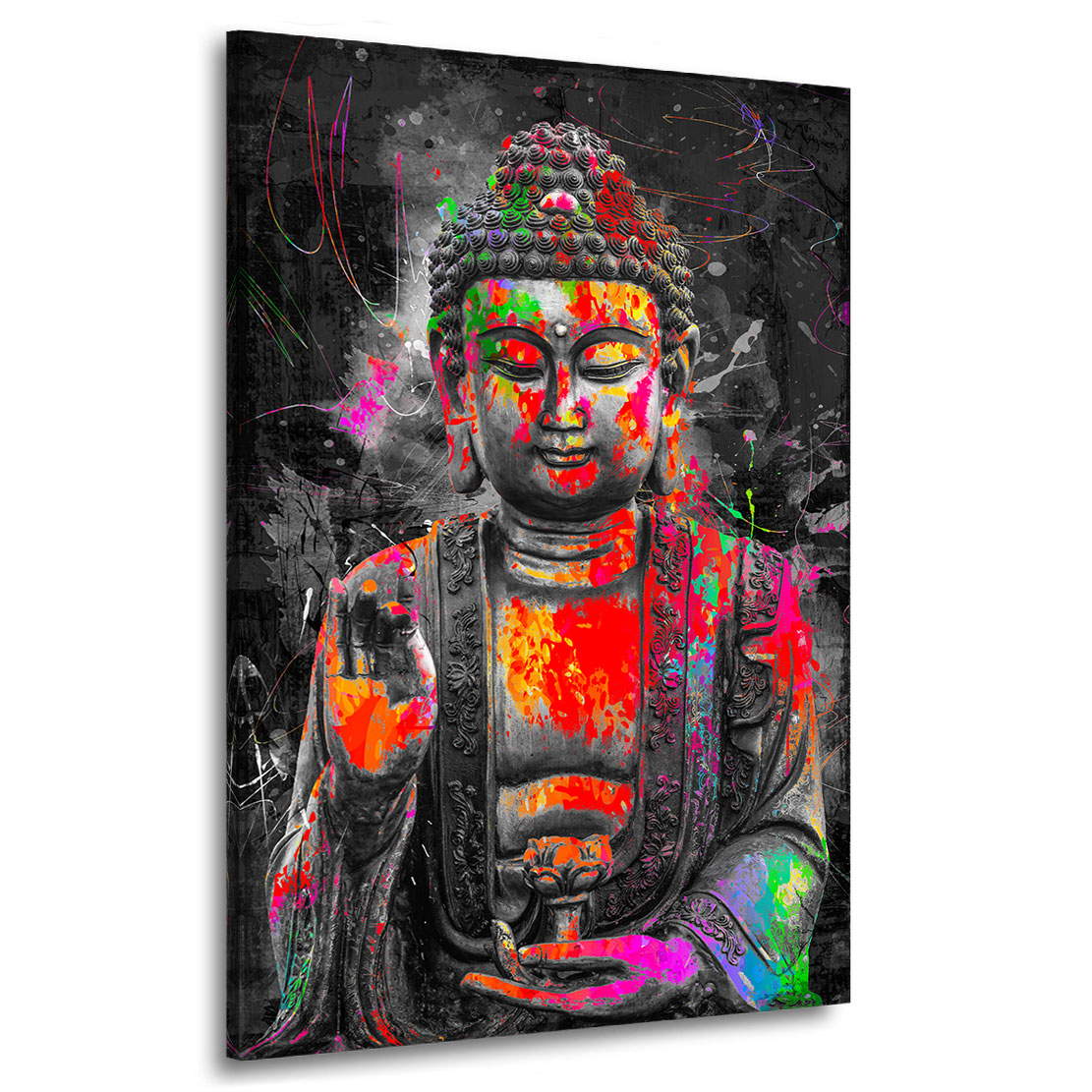 Wandbild Leinwandbild Buddha Pop Art Style