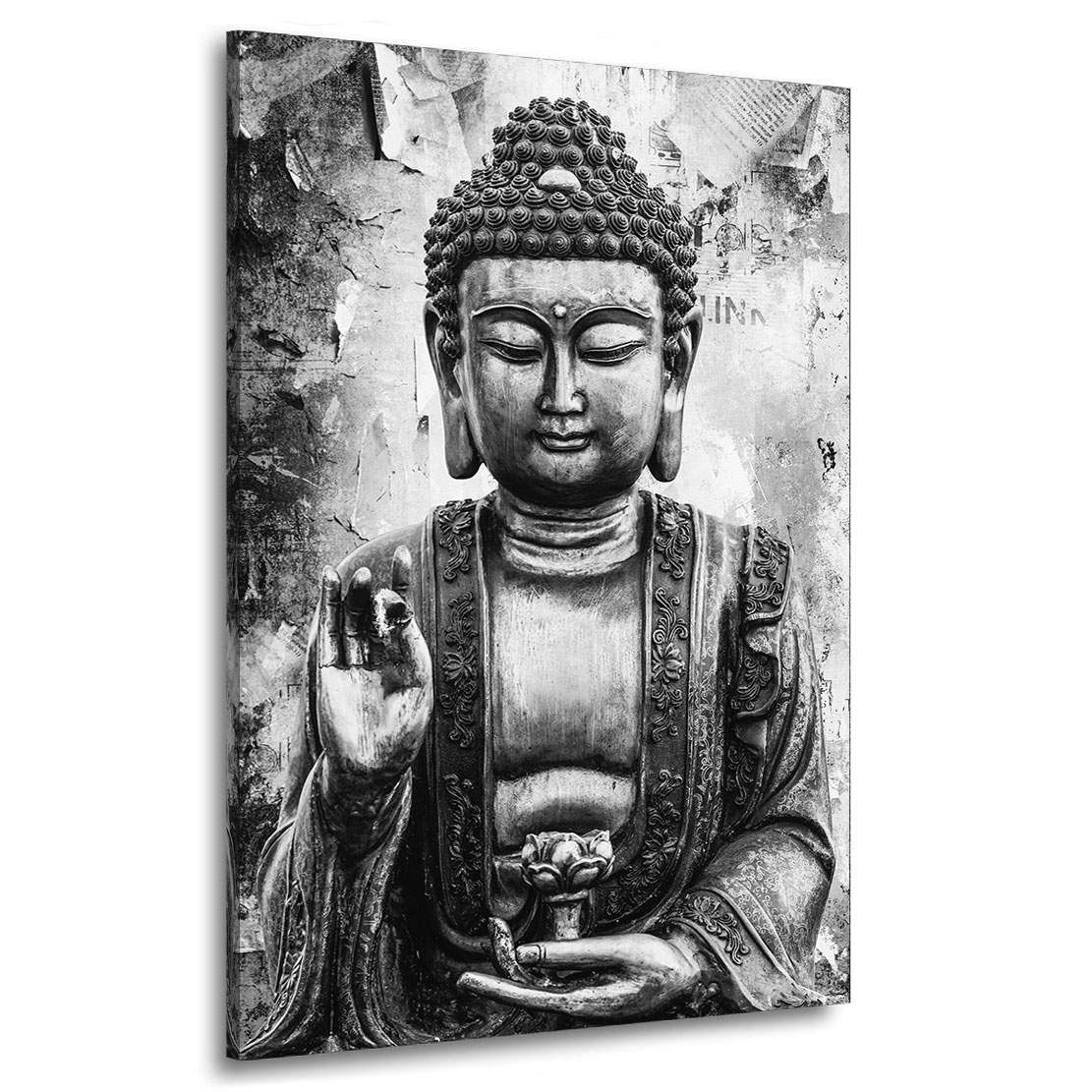 Wandbild Buddha black and white style