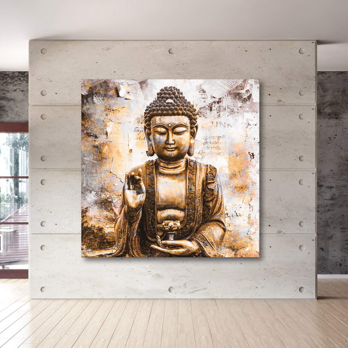 Wandbild Leinwandbild Buddha Vintage Style
