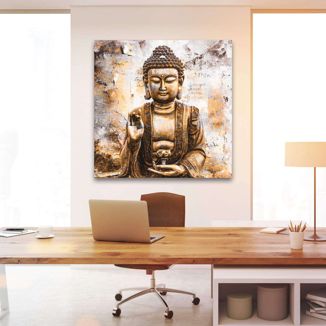 Wandbild Leinwandbild Buddha Vintage Style