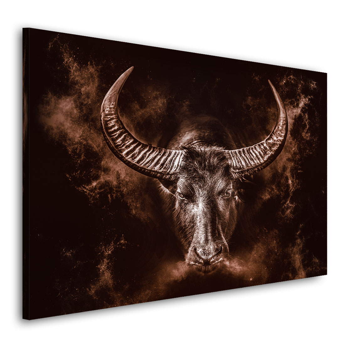Wandbild Leinwandbild Stier Sepia