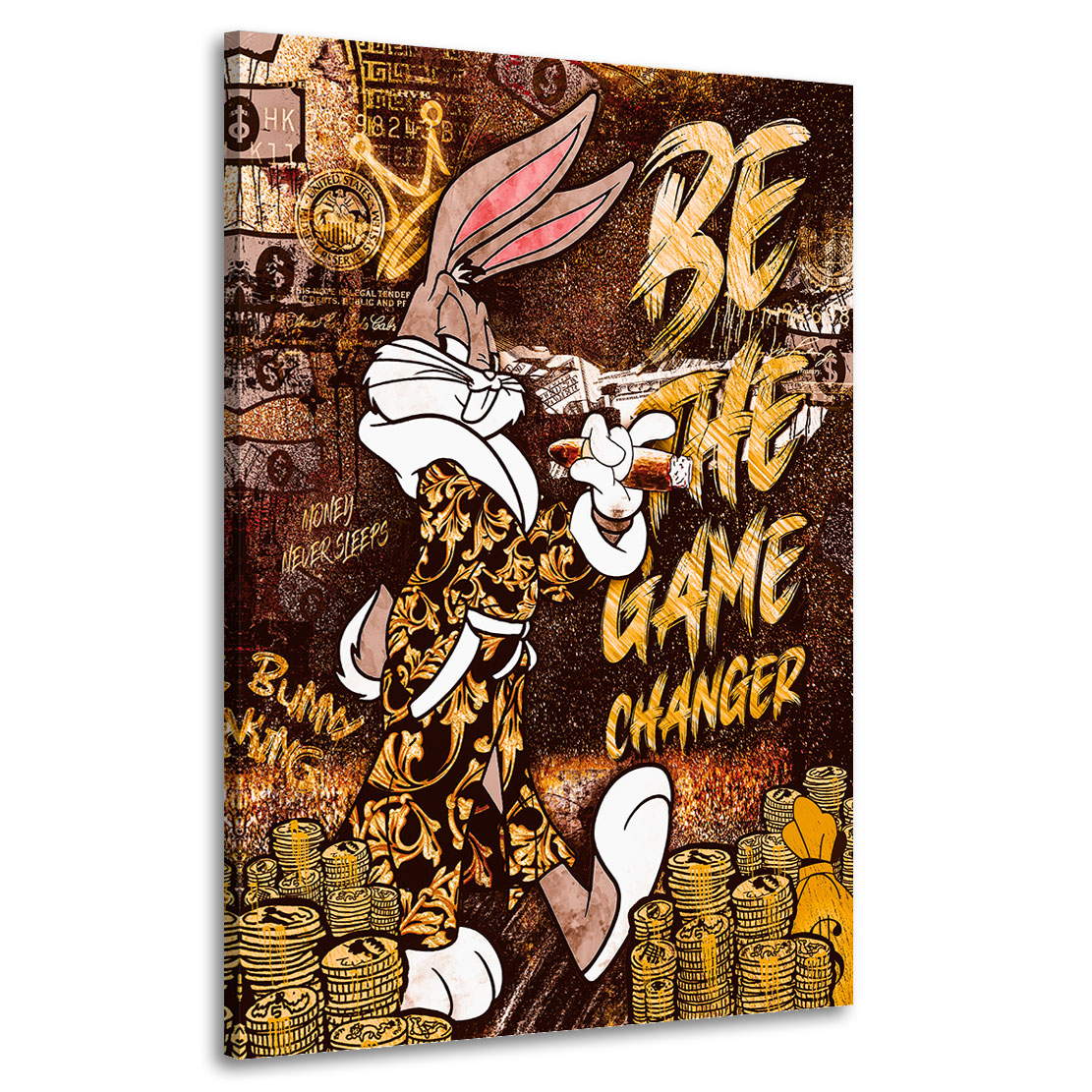 Leinwandbild Mr. Bunny Game Changer Vintage Style
