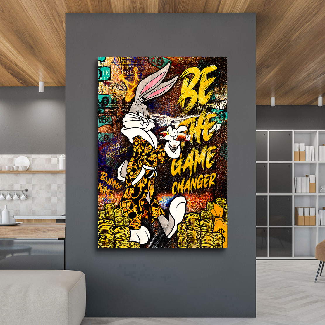 Leinwandbild Mr. Bunny Game Changer Pop Art Style