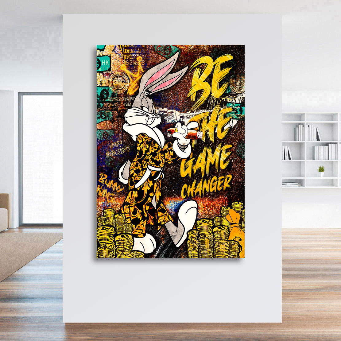 Leinwandbild Mr. Bunny Game Changer Pop Art Style