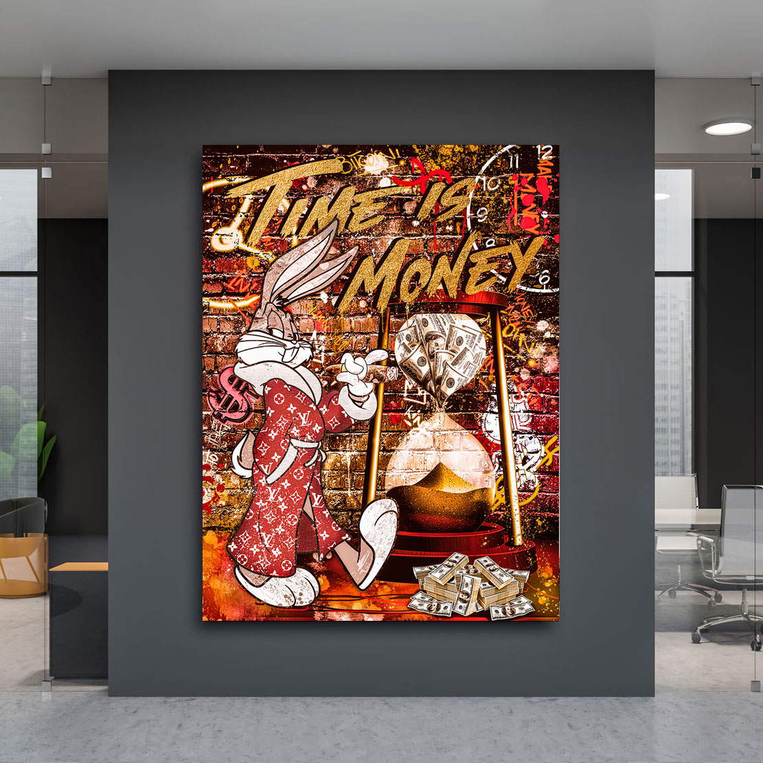 Leinwandbild Mr. Bunny Money Time Vintage Style
