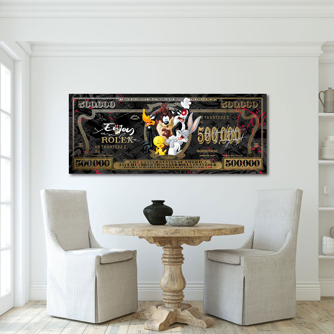 Motivations Leinwandbild Mr. Bunny and Friends Gold Style