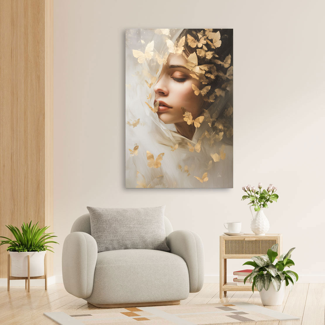 Ethereal Butterfly Muse Wandbild