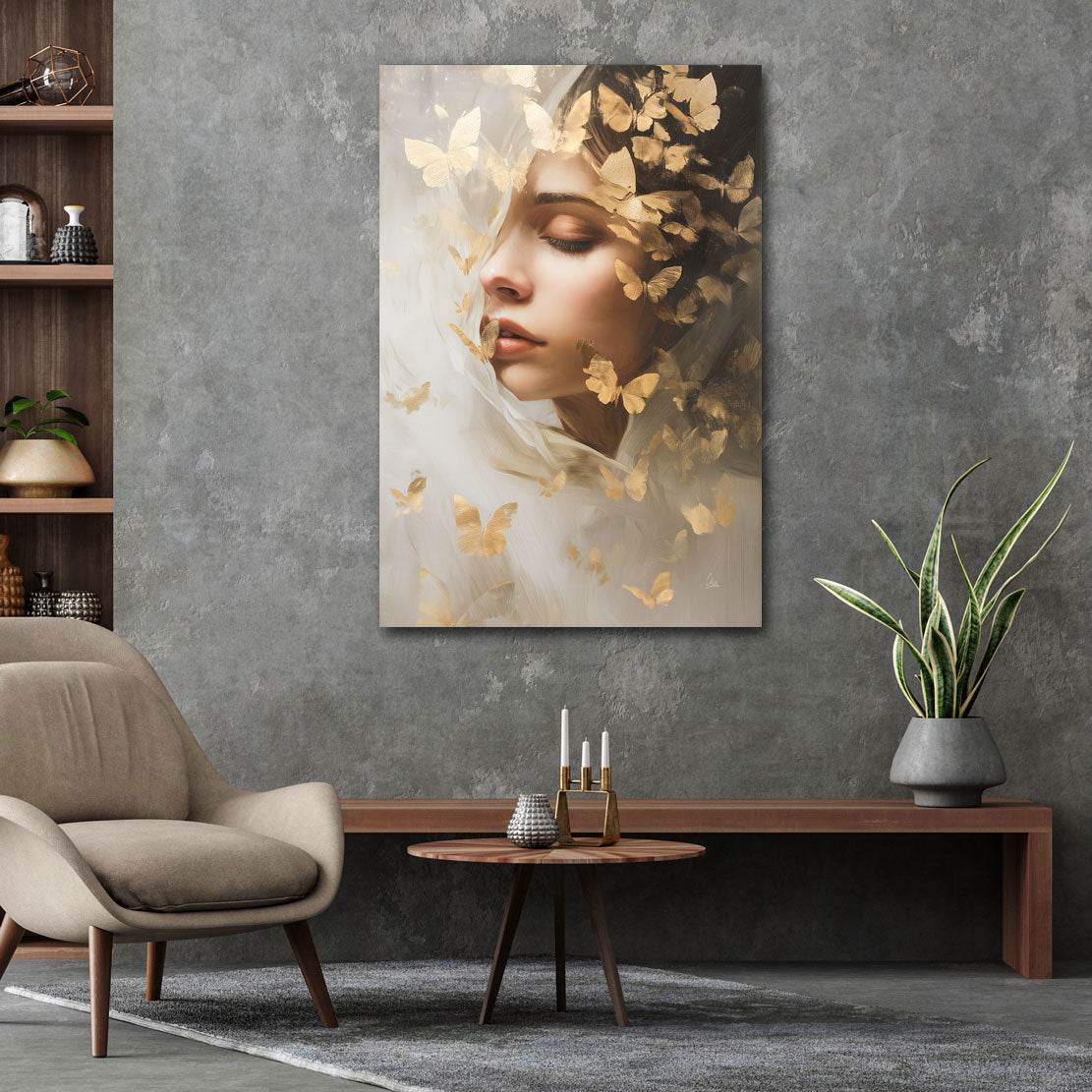 Ethereal Butterfly Muse Wandbild
