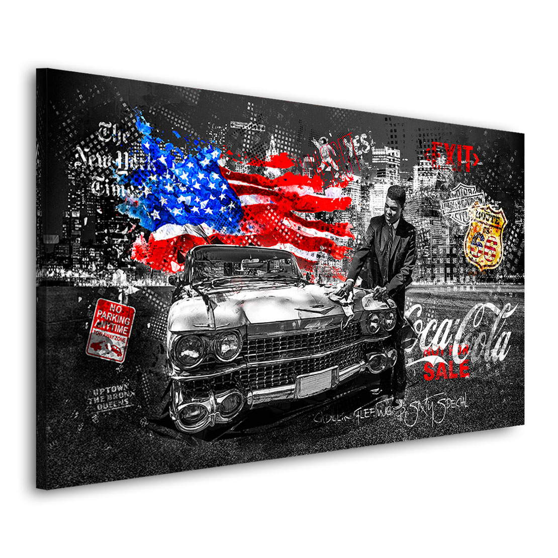 Leinwandbild Muhammad Ali Cadillac Pop Art