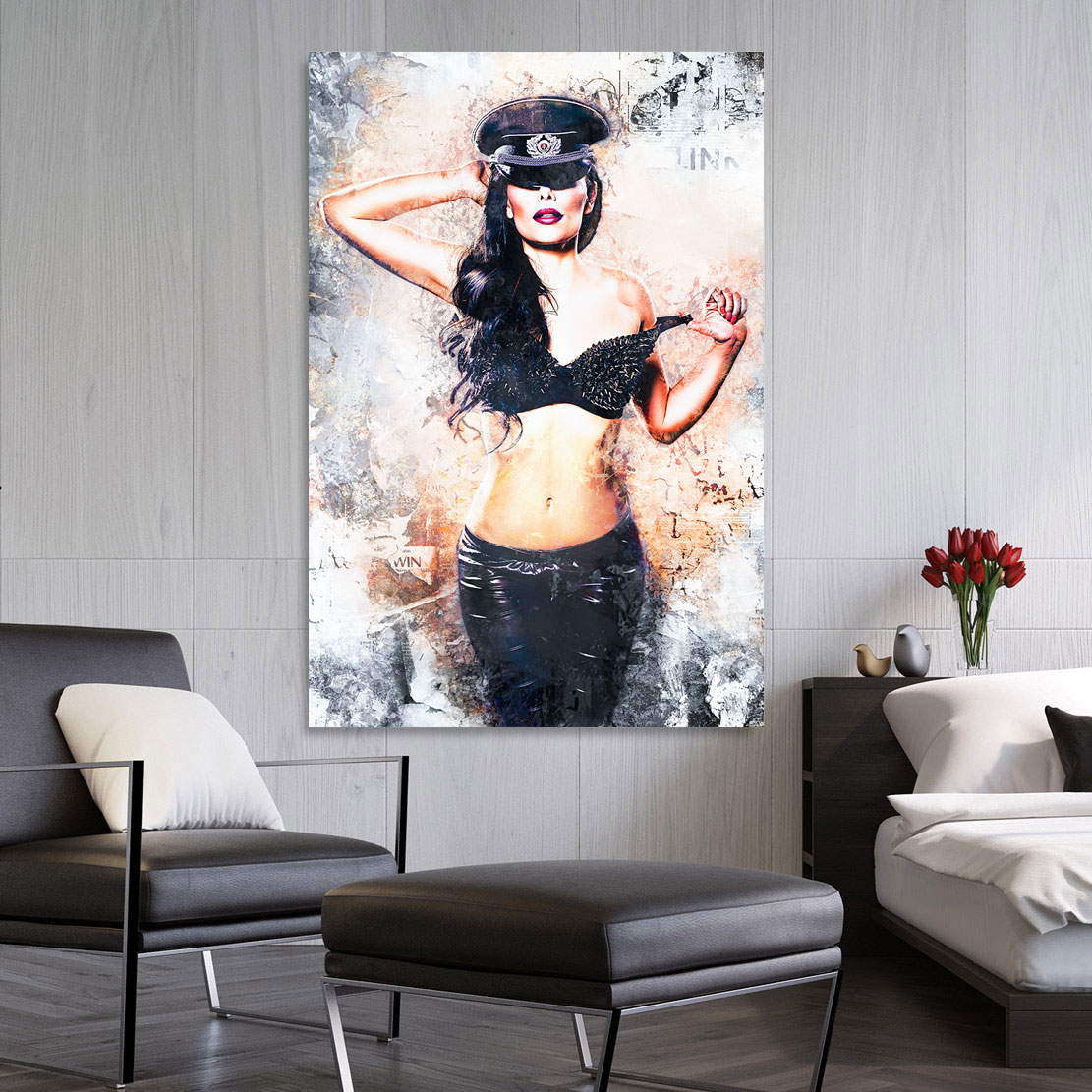 Wandbild strict Woman Officer