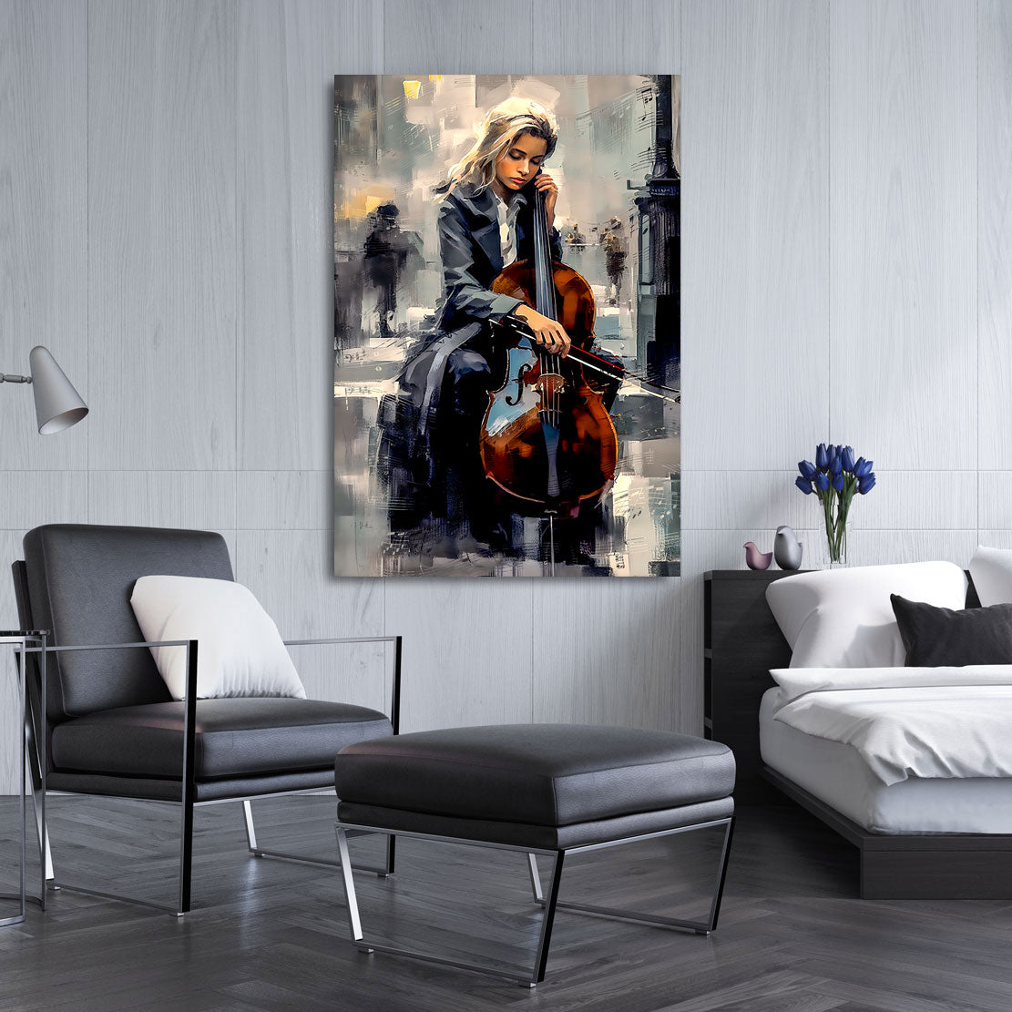 Musik Wandbild Cello StraÃŸenmusikantin