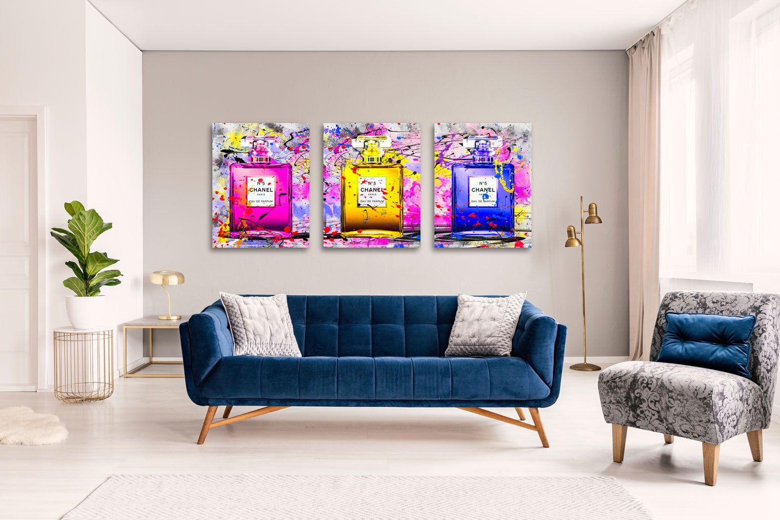 Wandbild Chanel Abstrakt Blue Style