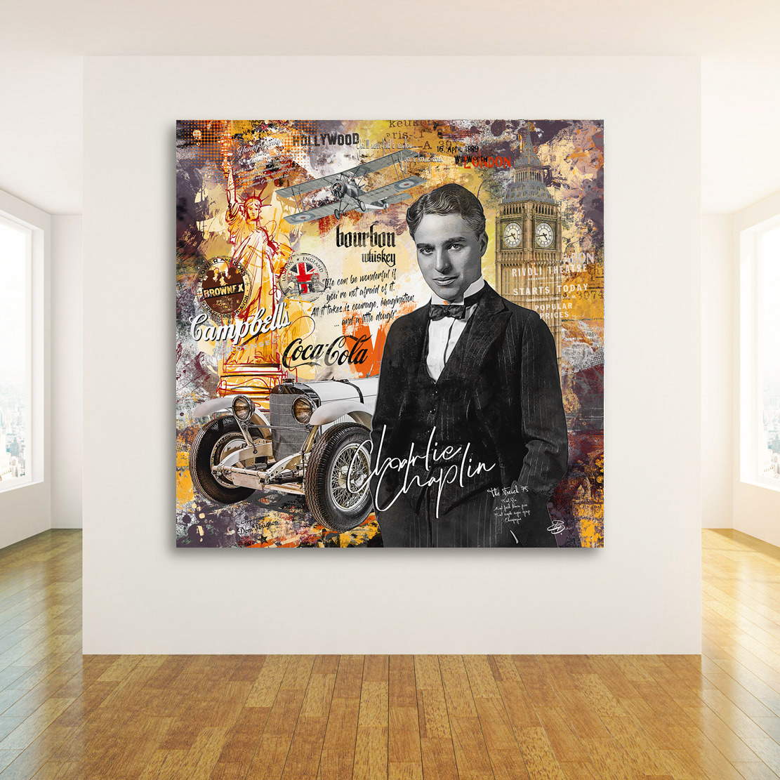 Leinwandbild Charlie Chaplin Pop Art Modern
