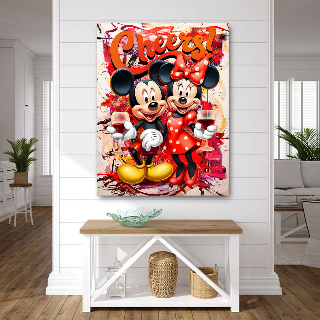 Pop Art Wandbild Minnie & Micky Cheers