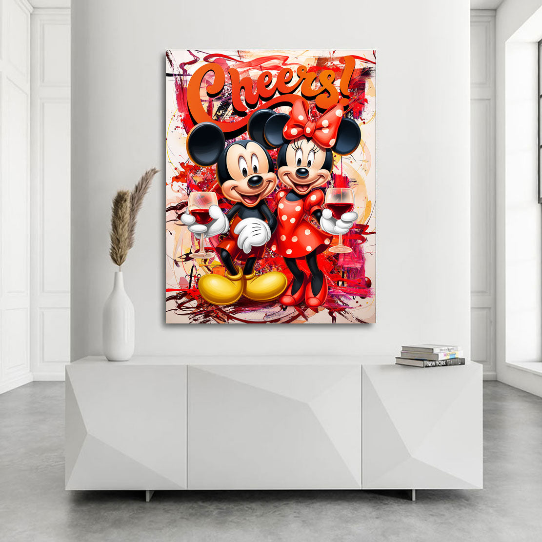Pop Art Wandbild Minnie & Micky Cheers