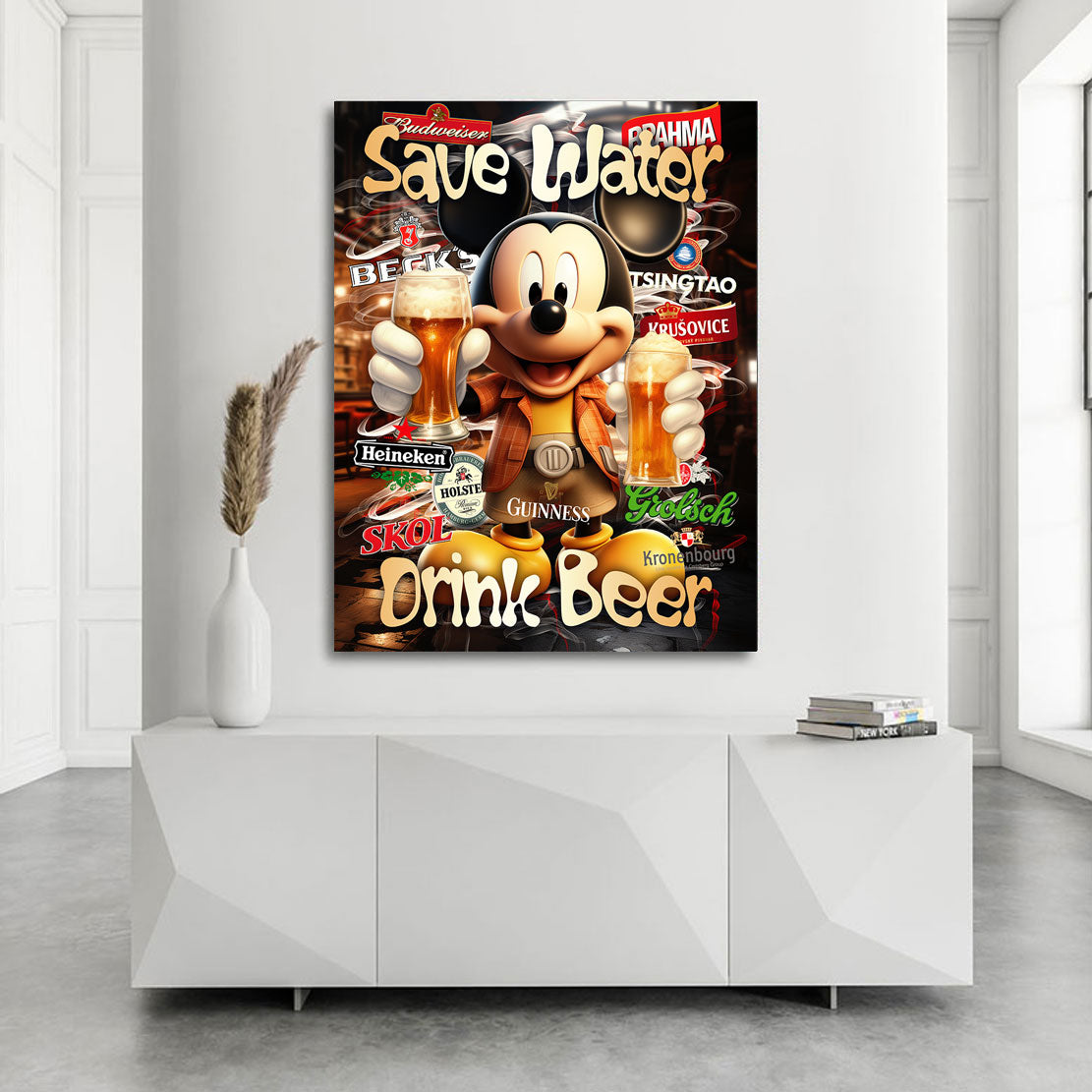 Pop Art Wandbild Micky Save Water
