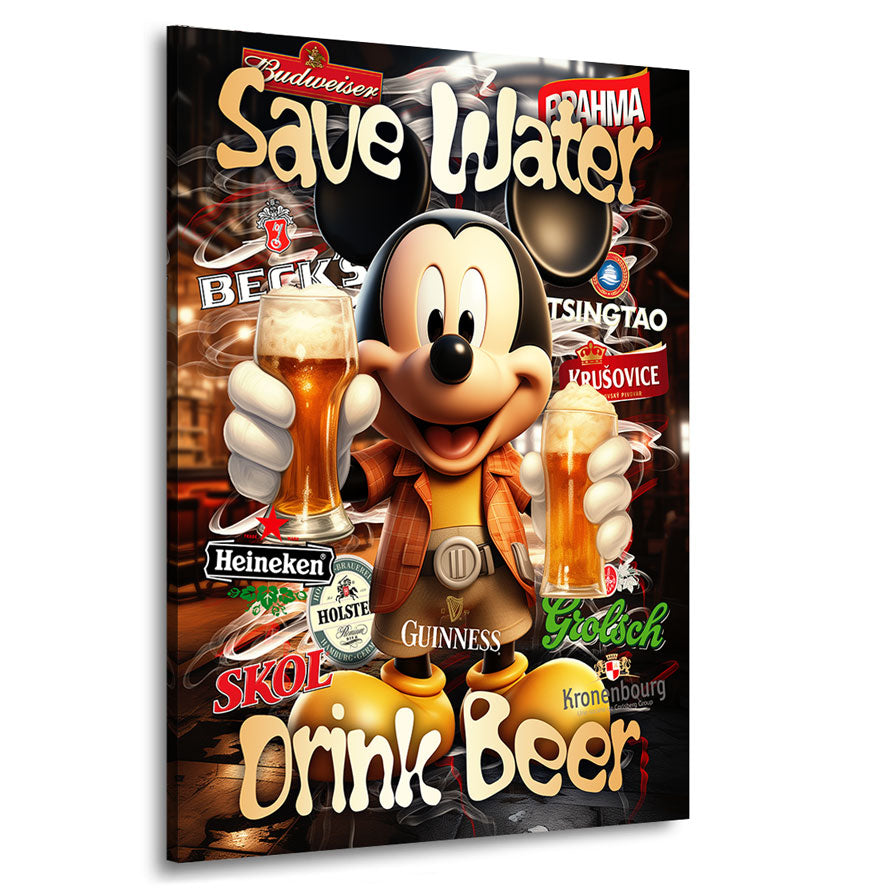 Pop Art Wandbild Micky Save Water