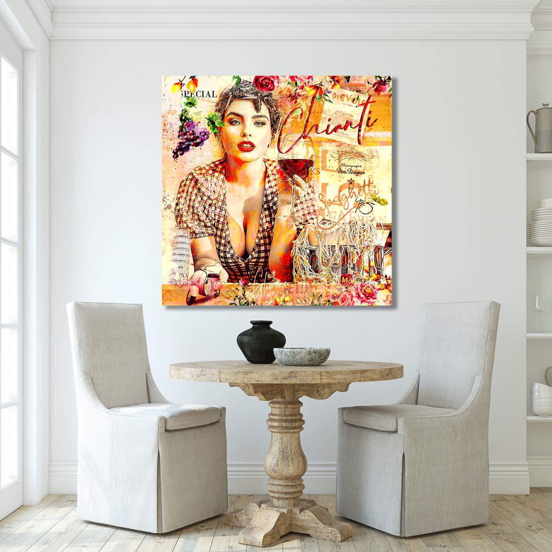 Wandbild Leinwandbild Chianti Pop Art