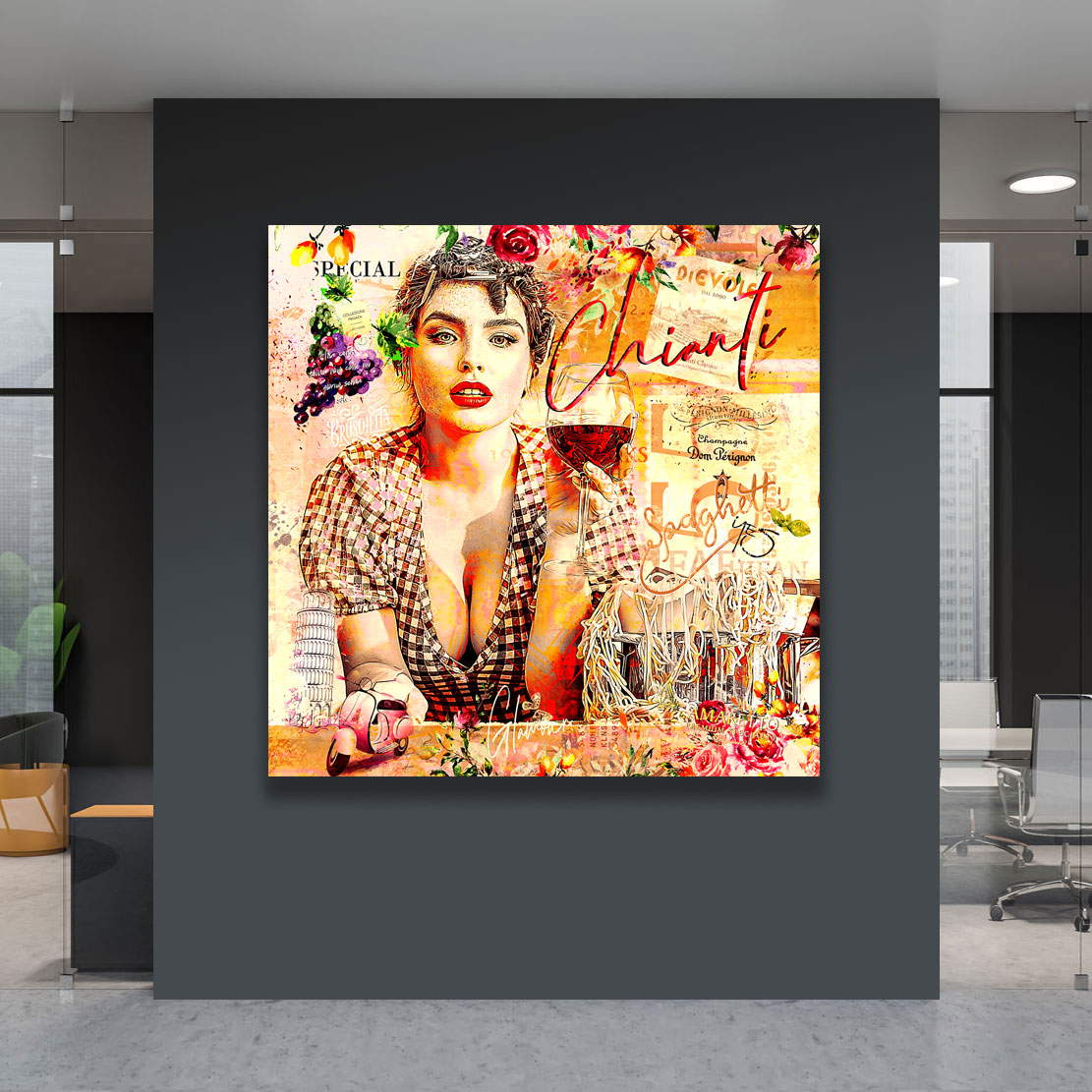 Wandbild Leinwandbild Chianti Pop Art