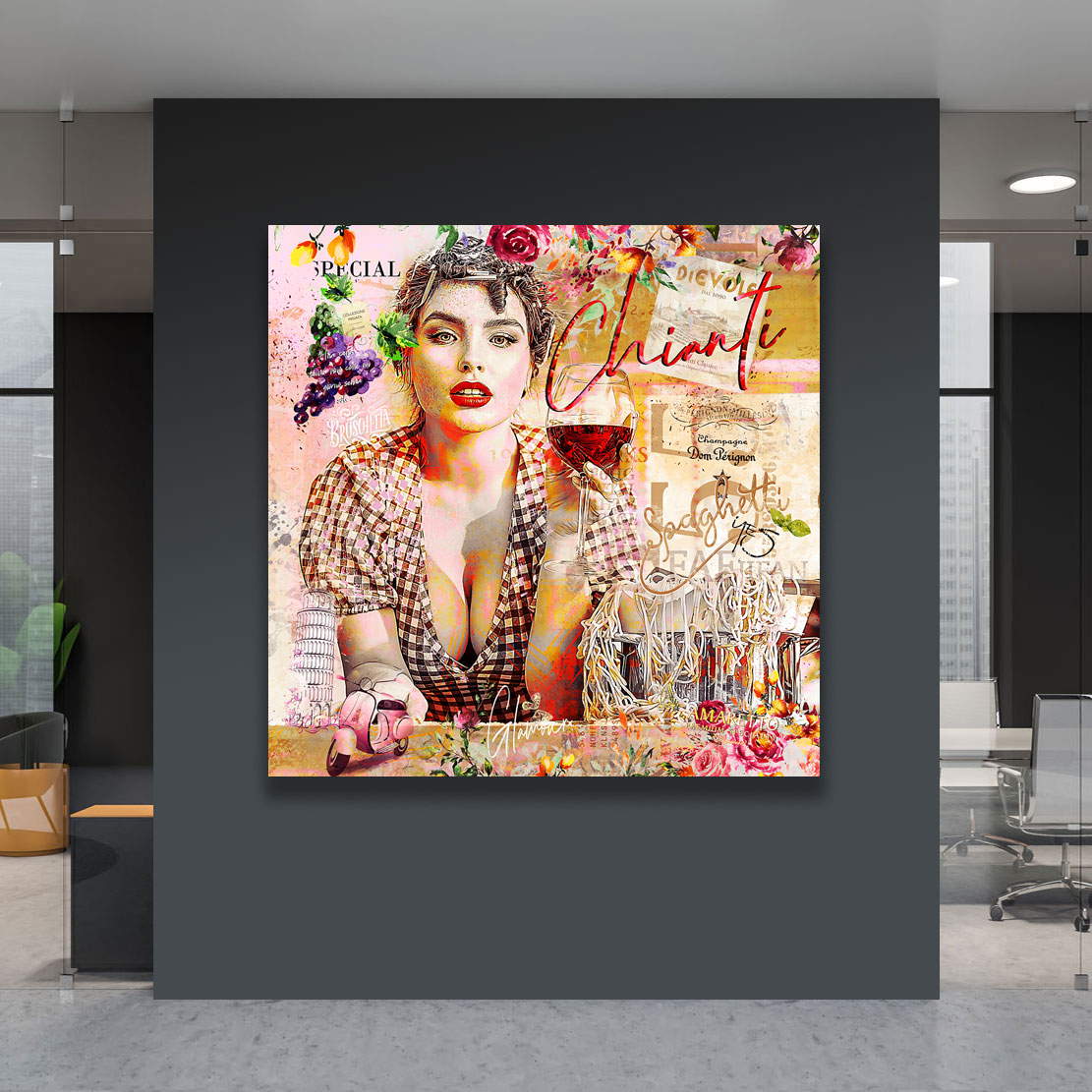 Wandbild Leinwandbild Chianti Pop Art Modern
