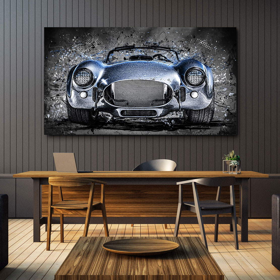 Auto Leinwandbild AC Cobra Abstrakt Iceblue
