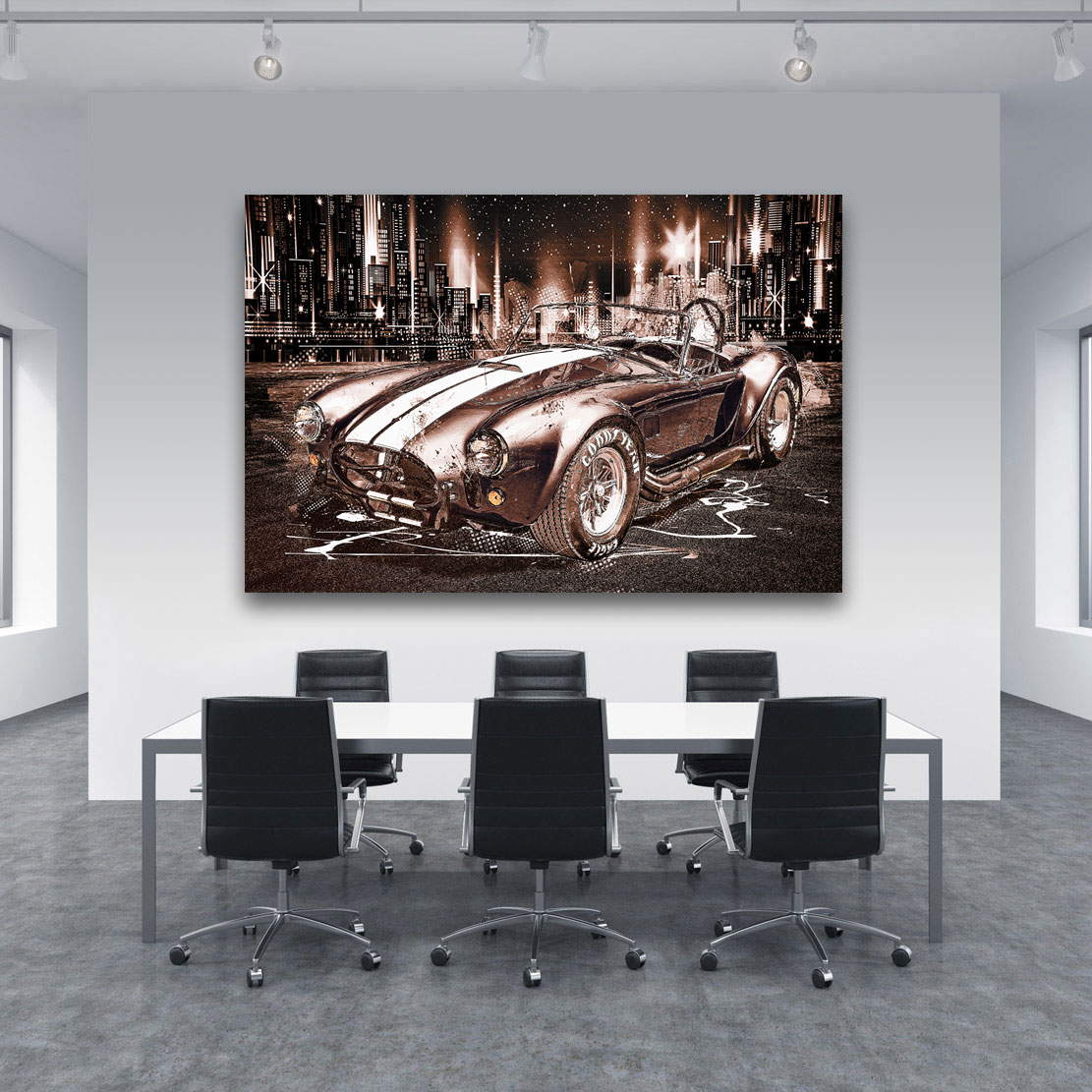 Auto Leinwandbild AC Cobra Retro City Style