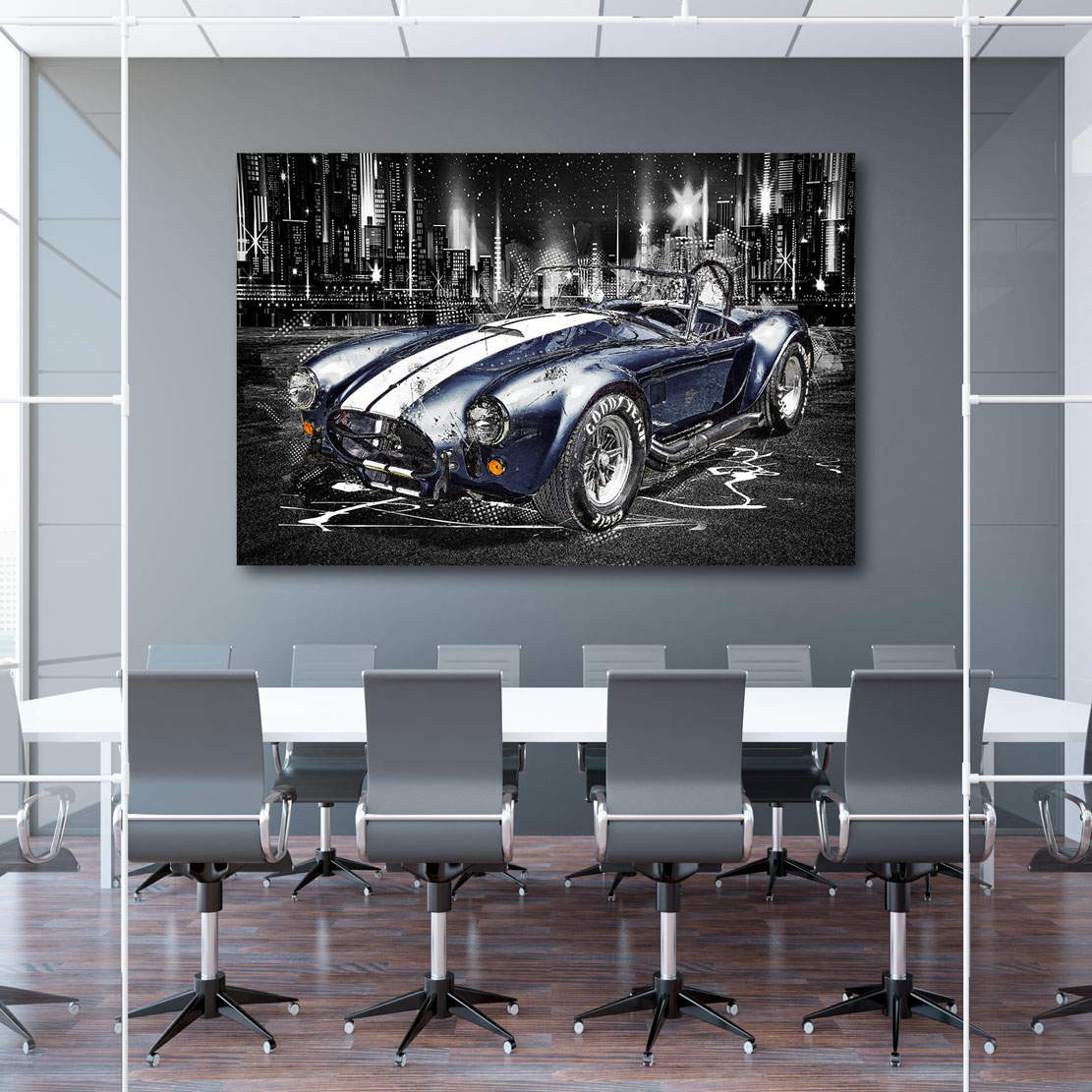 Auto Leinwandbild AC Cobra Retro Black Style