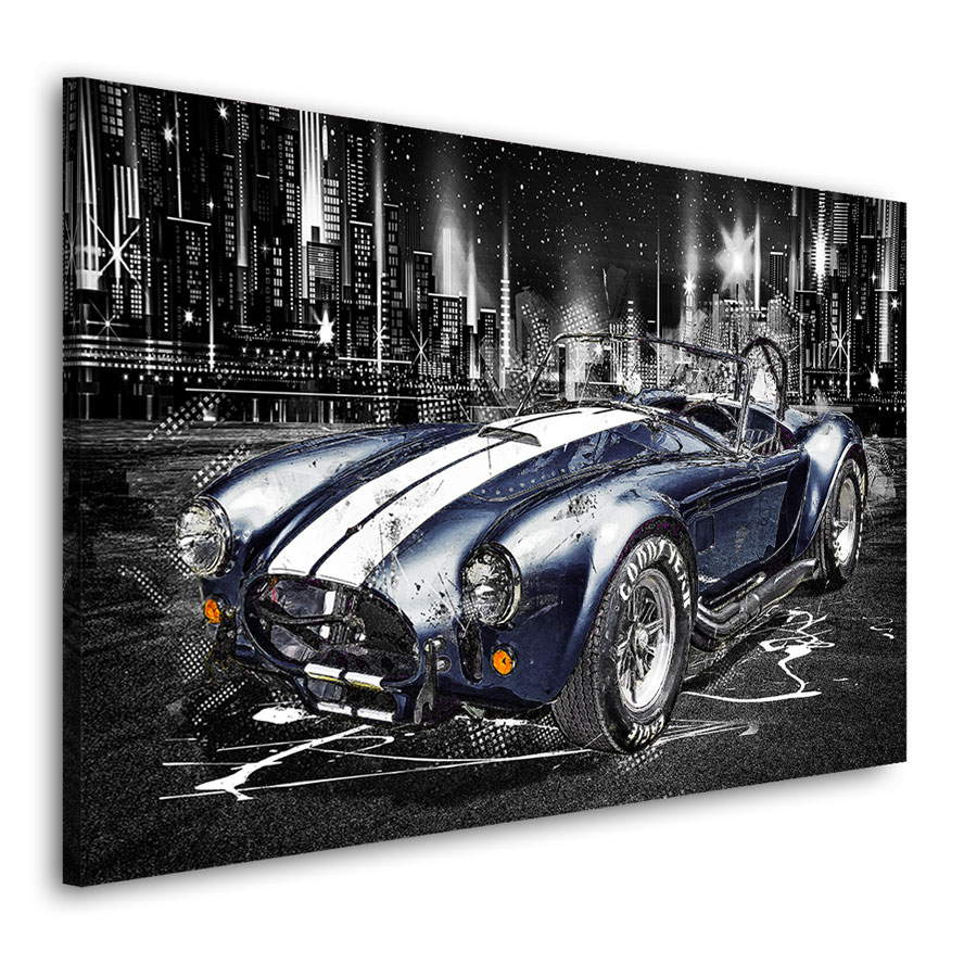 Auto Leinwandbild AC Cobra Retro Black Style