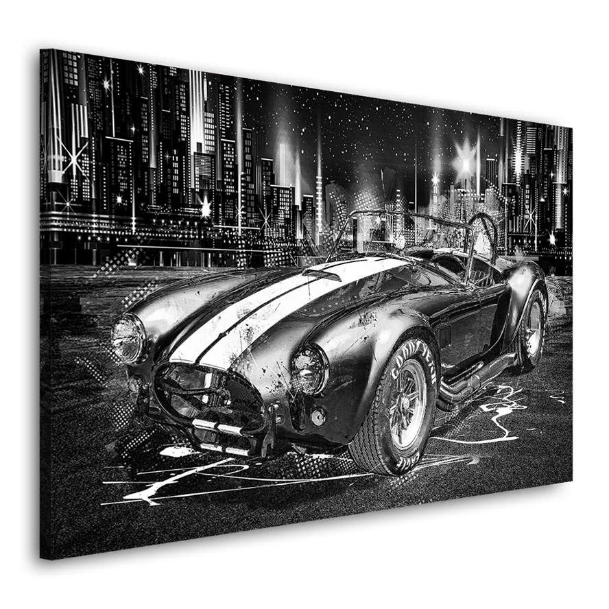 Auto Leinwandbild AC Cobra Retro Black an White
